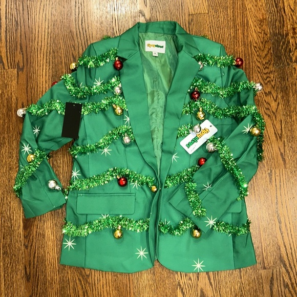 TIPSY ELVES Women’s Gaudy Garland Ornament Green Blazer Sz M NWT - Picture 10 of 12